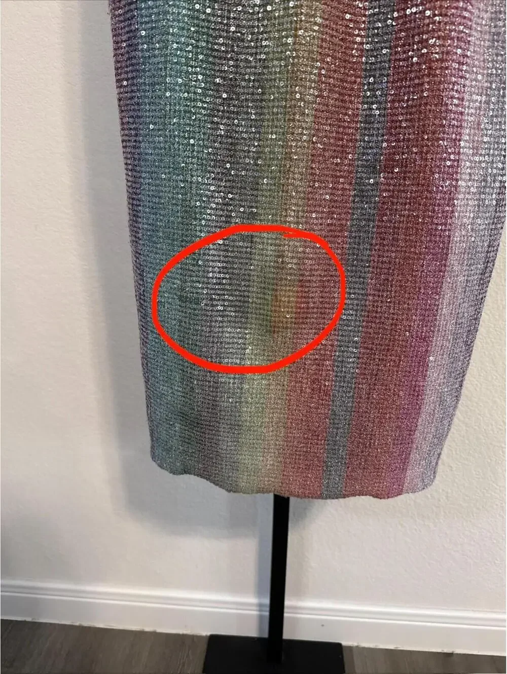 SAYLOR Rainbow Meghan Sequin Mini Dress Spaghetti Straps - MED **FLAWED** - Picture 12 of 13